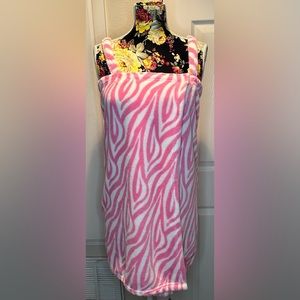 **SOLD** Pink Zebra Bath Wrap Towel